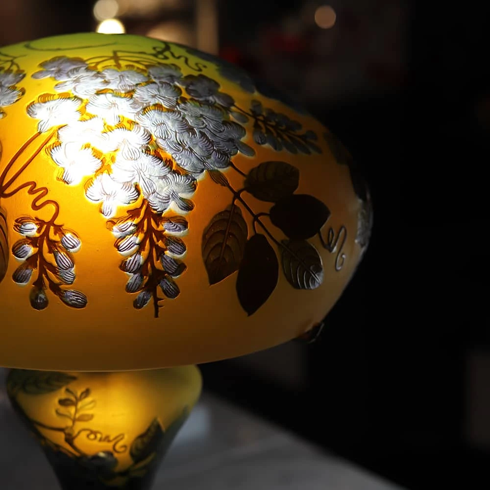 Lampe Pâte De Verre Art Nouveau – E Tip Gallé 1 Lampe Pâte De Verre Art Nouveau – E Tip Gallé