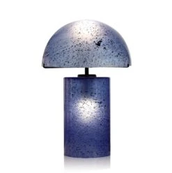 Lampe à Poser Volcania Bleu En Verre