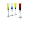 Baccarat Mille Nuits Set of 4 Colored Crystal Champagne Flutes