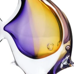 Sculpture Poisson Cristal Jaune Violet