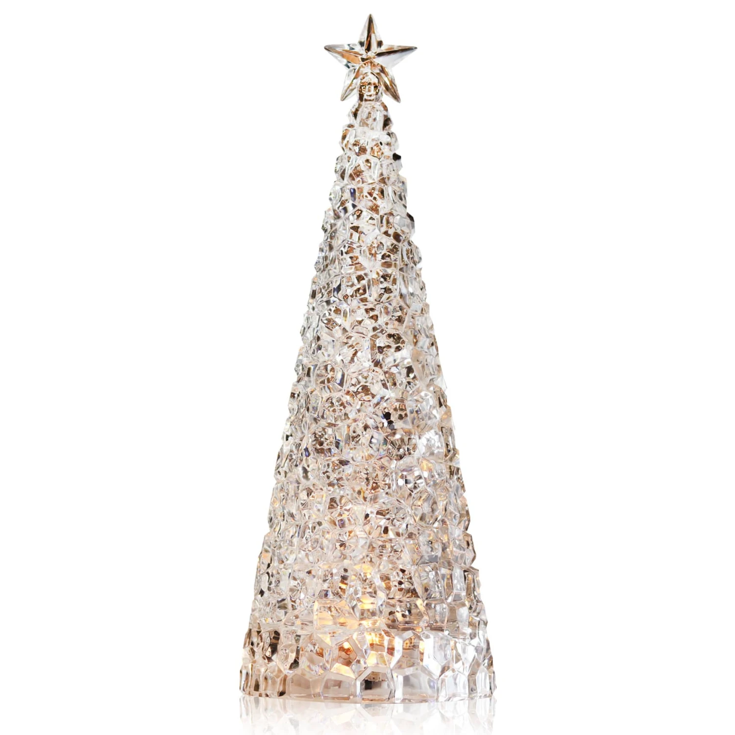 Grand Sapin de Noël Lumineux en Acrylique Effet Cristal - 34 cm 1 Grand Sapin de Noël Lumineux en Acrylique Effet Cristal - 34 cm