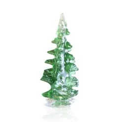 Cristal de Lorraine Sapin Vert Décoratif en Cristal - Artisanat Français