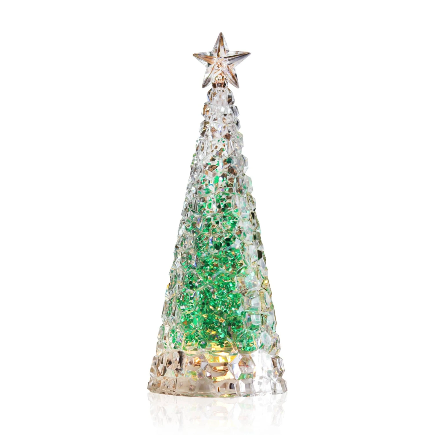 Sapin de Noël Lumineux en Acrylique Vert et Or - Décoration de Fête Élégante 2 Sapin de Noël Lumineux en Acrylique Vert et Or - Décoration de Fête Élégante – Image 2