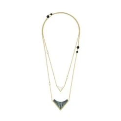 Lalique Style 1925 Two-Strand Crystal Sautoir Necklace