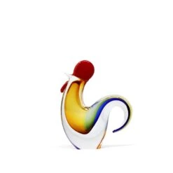 Sculpture Coq Cristal Jaune