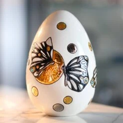 Œuf T2 Mrs Butterfly Émaux De Longwy -OBJETS DÉCORATIFS CRISTAL sculpture oeuf emaux de longwy