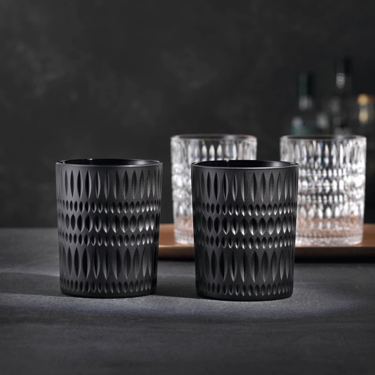 Nachtmann Ethno Crystal Tumblers - Set of 2 Black Glassware 2 Nachtmann Ethno Crystal Tumblers - Set of 2 Black Glassware – Image 2