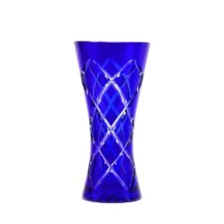 Vase Doublé Couleur Bleu Cristal De Paris