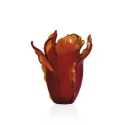 Vase Tulipe Ambre Foncé Daum