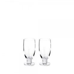 Lalique Louvre Crystal Beer Glasses - Set of 2