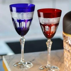 Cristal de Paris - Coffret de 6 Verres à Vin Mireille en Cristal de Couleur