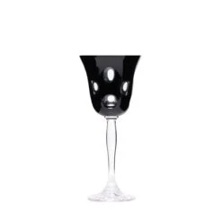 Cristal de Paris Verre à Vin en Cristal Noir - Collection Pastille