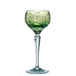 Verre à Vin du Rhin Nachtmann Traube en Cristal Doublé et Taillé Main -OBJETS DÉCORATIFS CRISTAL verre vin du rhin vert clair nachtmann