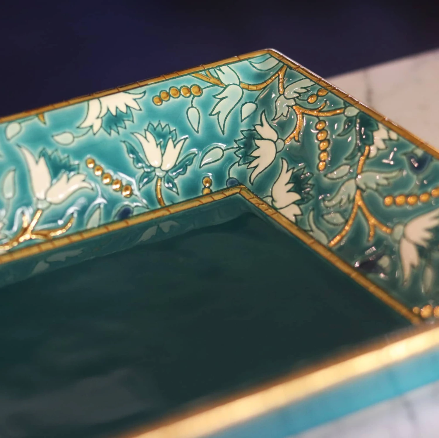 Émaux de Longwy Cendrier et Vide-poches Héritage Vert 1 Émaux de Longwy Cendrier et Vide-poches Héritage Vert